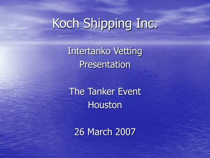 koch shipping inc