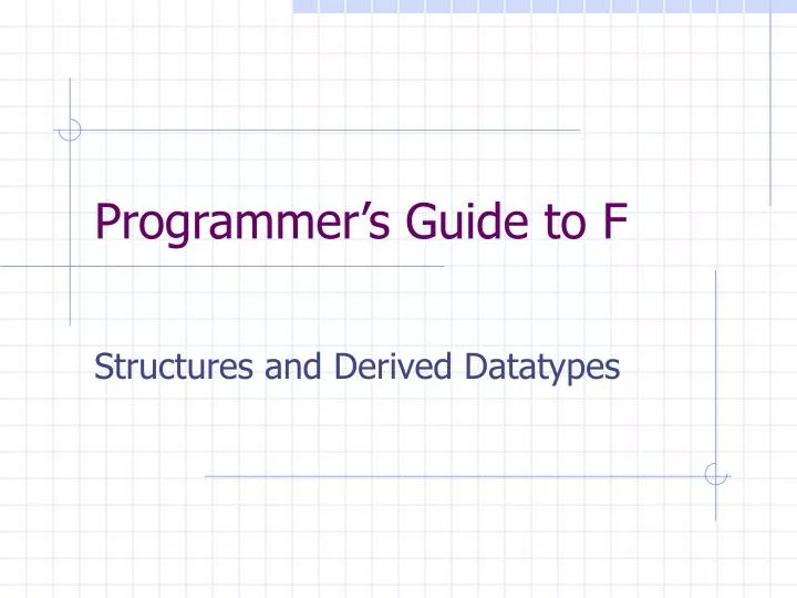 programmer s guide to f