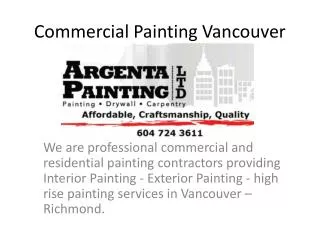Commercial Painting Contractors in Vancouver