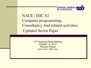 NACE / ISIC 62 Computer programming, Consultancy And related activities Updated Sector Paper