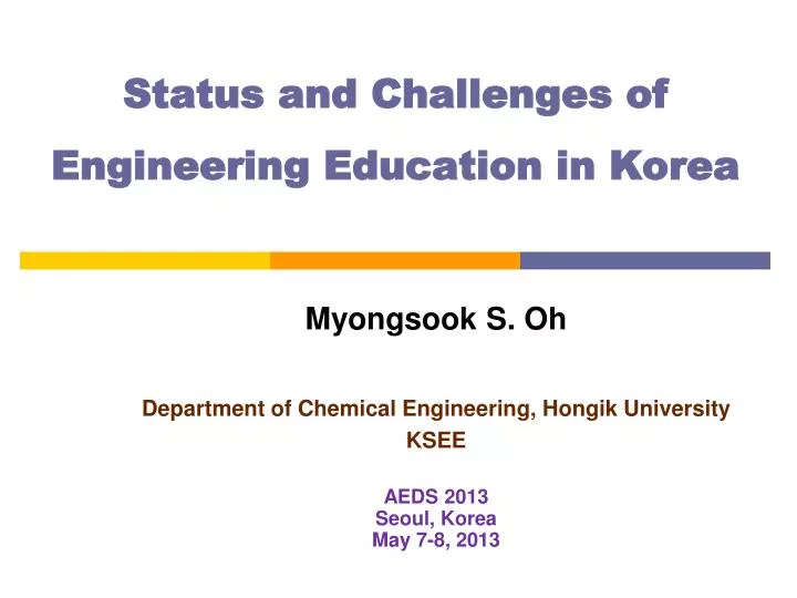 status and challenges of engineering education in korea