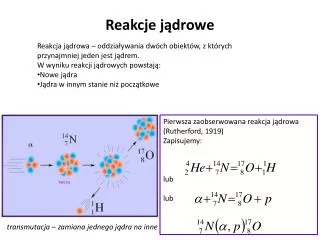 reakcje j drowe