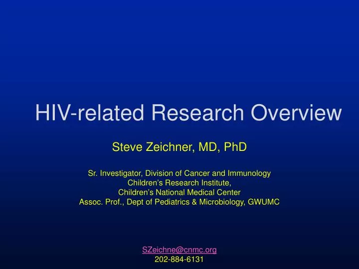 hiv related research overview