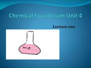 Chemical Equilibrium Unit 4