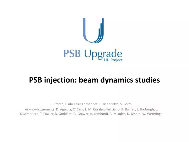 psb injection beam dynamics studies