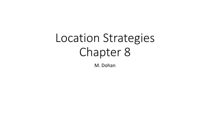 location strategies chapter 8