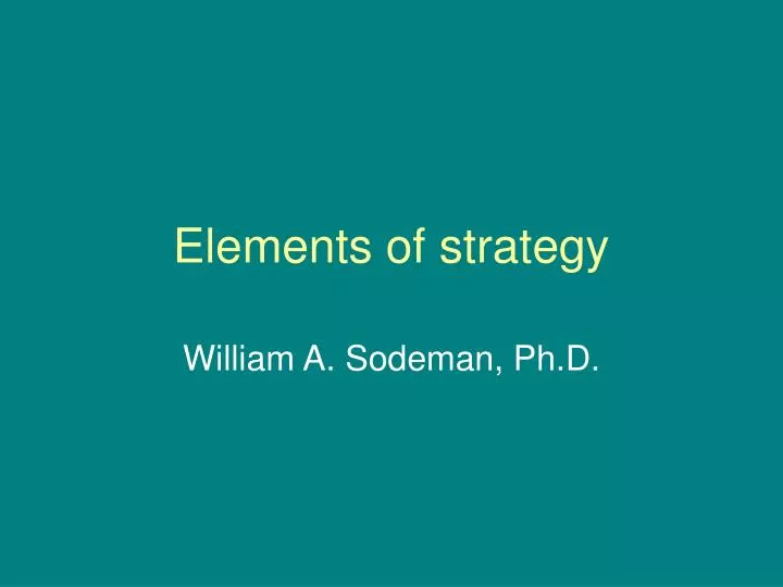 elements of strategy