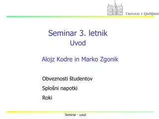 seminar 3 letnik uvod