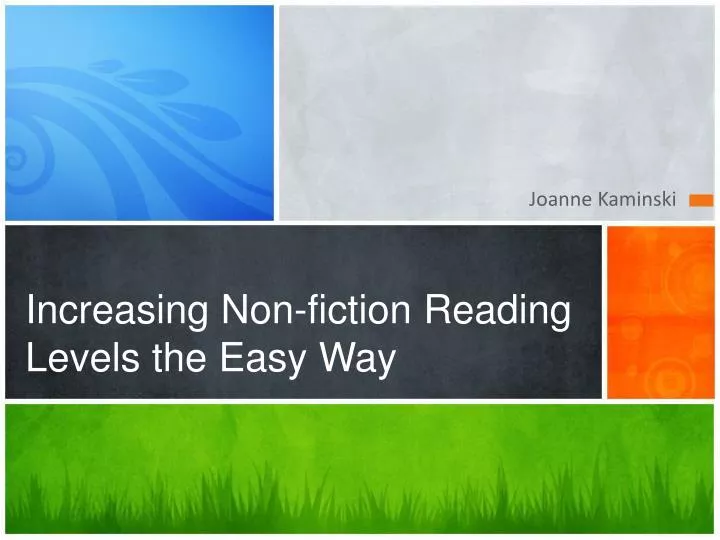 increasing non fiction r eading levels the easy way