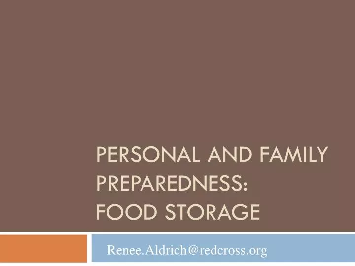 personal and family preparedness food storage