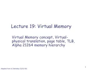 Adapted from UC Berkeley CS252 S01