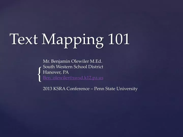 text mapping 101