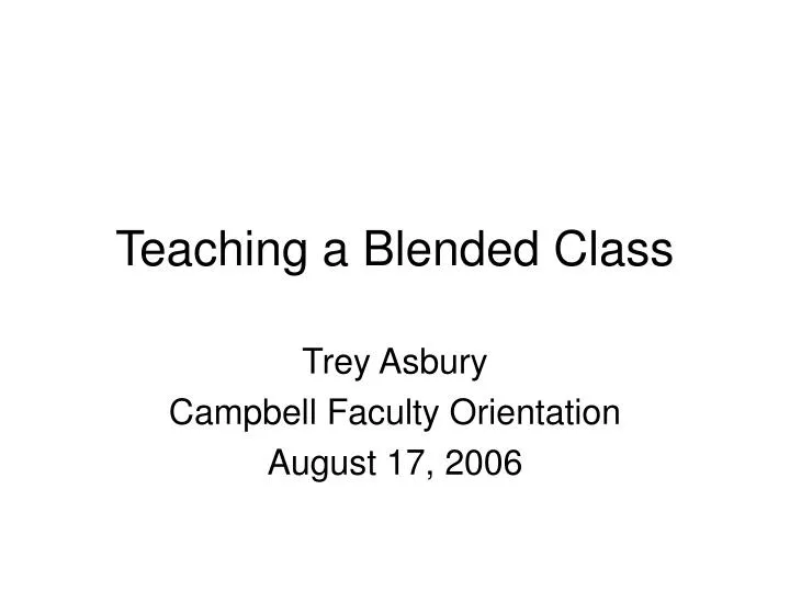 teaching a blended class