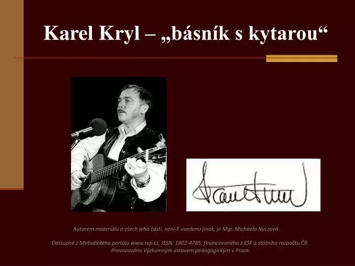 karel kryl b sn k s kytarou