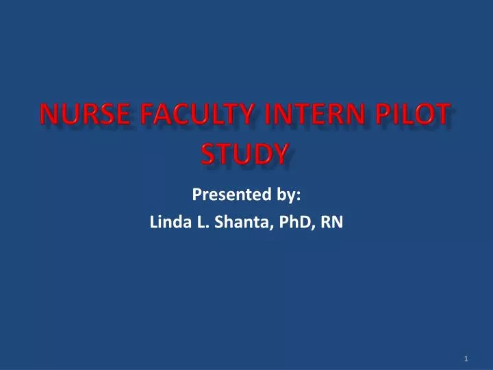 nurse faculty intern pilot study