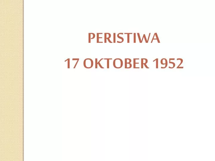 peristiwa 17 oktober 1952