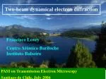 Two-beam dynamical electron diffraction - slide 1
