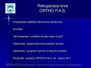 rekuperace krve ortho p a s