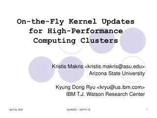 On-the-Fly Kernel Updates for High-Performance Computing Clusters