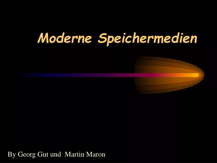 moderne speichermedien