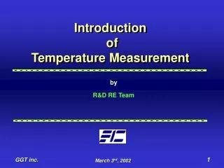introduction of temperature measurement