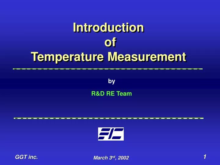 introduction of temperature measurement