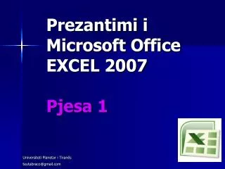 prezantimi i microsoft office excel 2007 pjesa 1