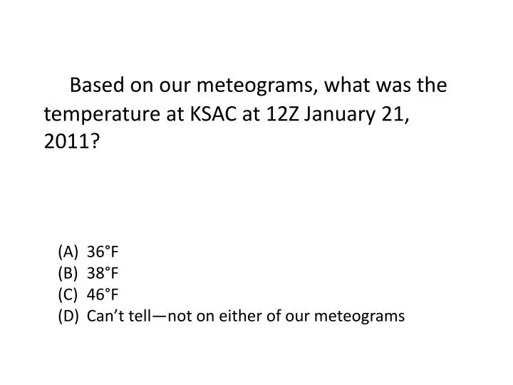 based on our meteograms what was the temperature at ksac at 12z january 21 2011