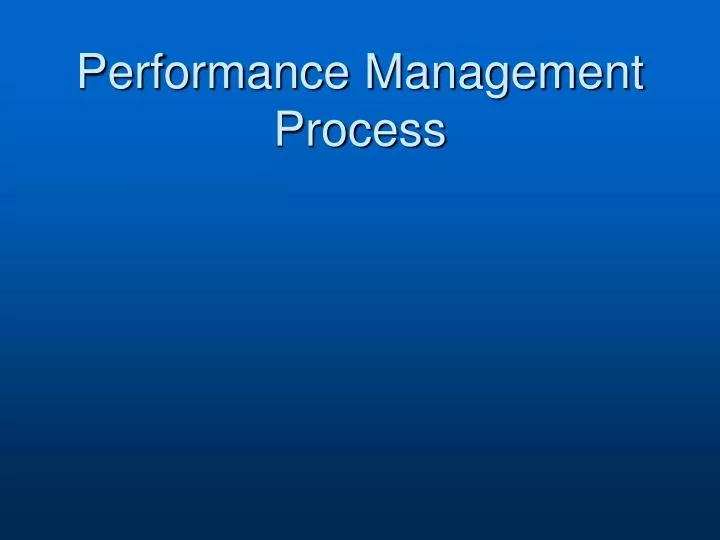 performance management process