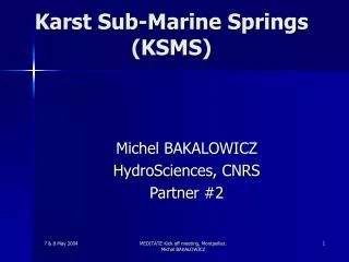 Karst Sub-Marine Springs (KSMS)