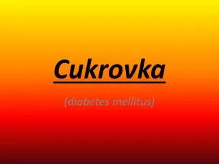 cukrovka