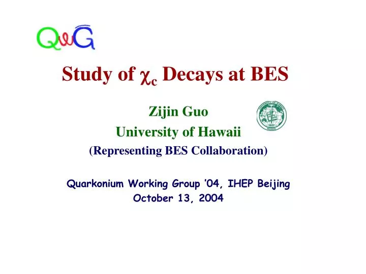study of c decays at bes