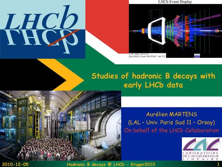 studies of hadronic b decays with early lhcb data