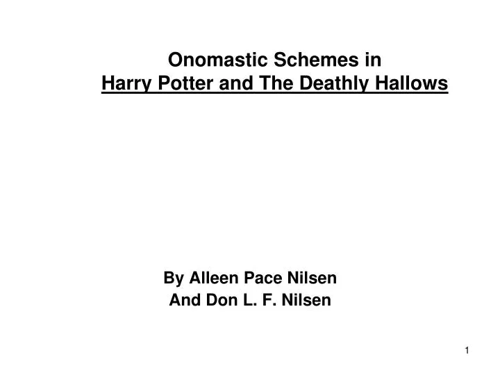 onomastic schemes in harry potter and the deathly hallows