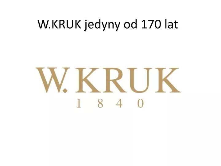 w kruk jedyny od 170 lat