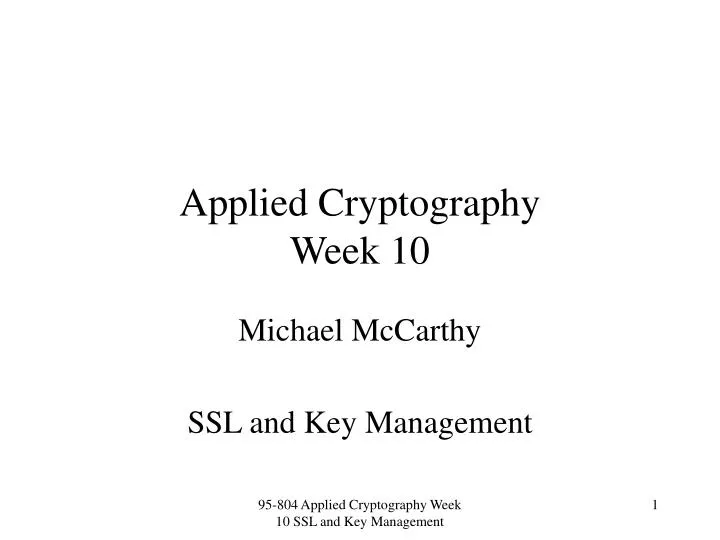 applied cryptography week 10