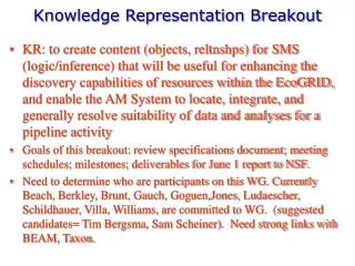 Knowledge Representation Breakout