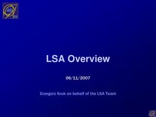 LSA Overview