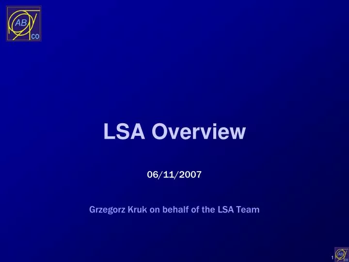 lsa overview