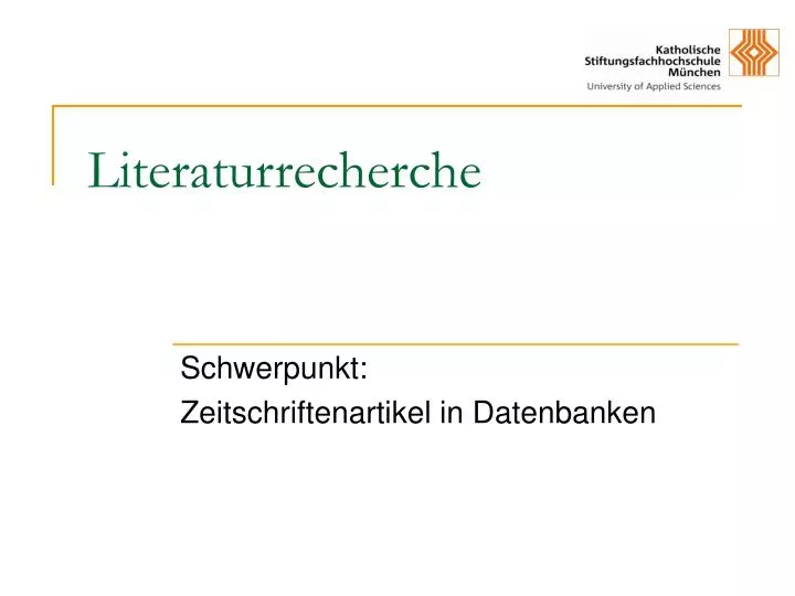 literaturrecherche