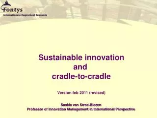 Sustainable innovation and cradle-to-cradle Version feb 2011 (revised)