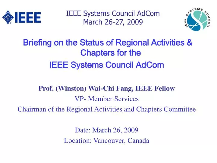 ieee systems council adcom march 26 27 2009