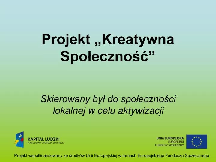 projekt kreatywna spo eczno