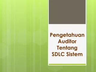 pengetahuan auditor tentang sdlc sistem
