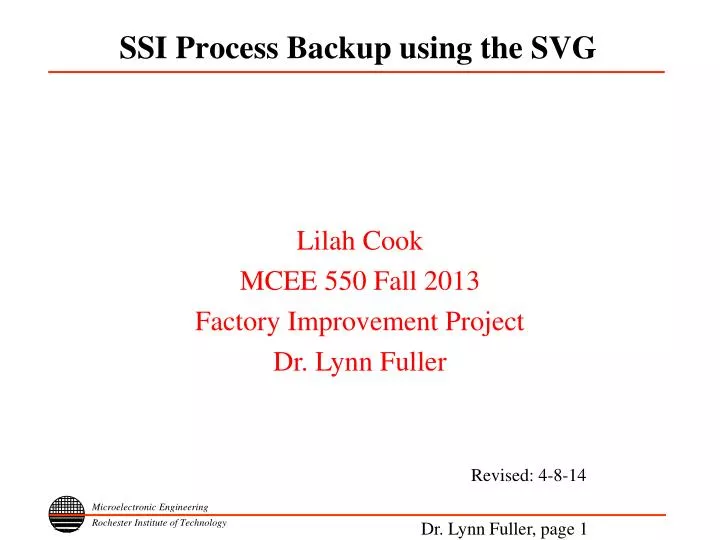 ssi process backup using the svg
