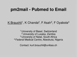 pm2mail - Pubmed to Email