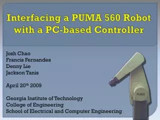 Interfacing a PUMA 560 Robot with a PC-based Controller