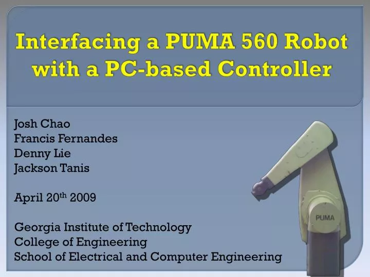 interfacing a puma 560 robot with a pc based controller