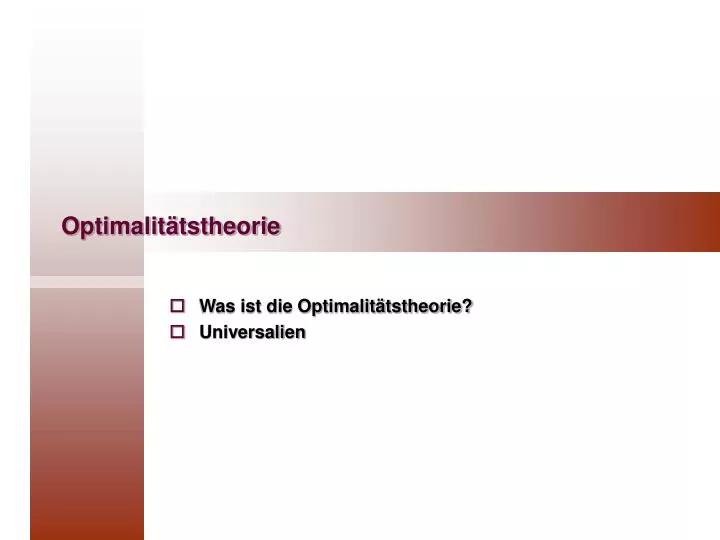 optimalit tstheorie