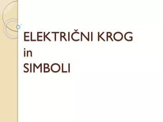 elektri ni krog in simboli